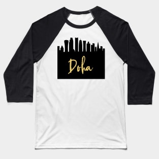 DOHA QATAR DESIGNER SILHOUETTE SKYLINE ART Baseball T-Shirt